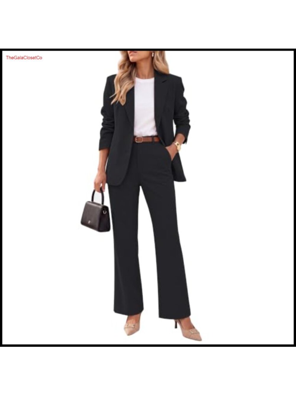 Women's 2 Piece Pantsuit Blazer & Bootcut Pants Business Casual Set